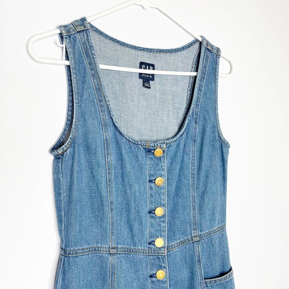 Gap Scoopneck Button Up Denim Dress - Picture 6 of 10